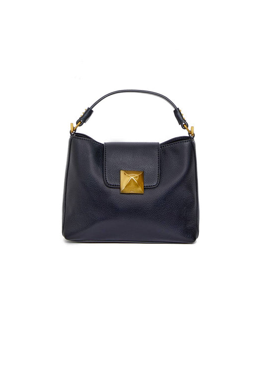 VIVIENNE BLACK SMALL PYRAMID SHOULDER BAG