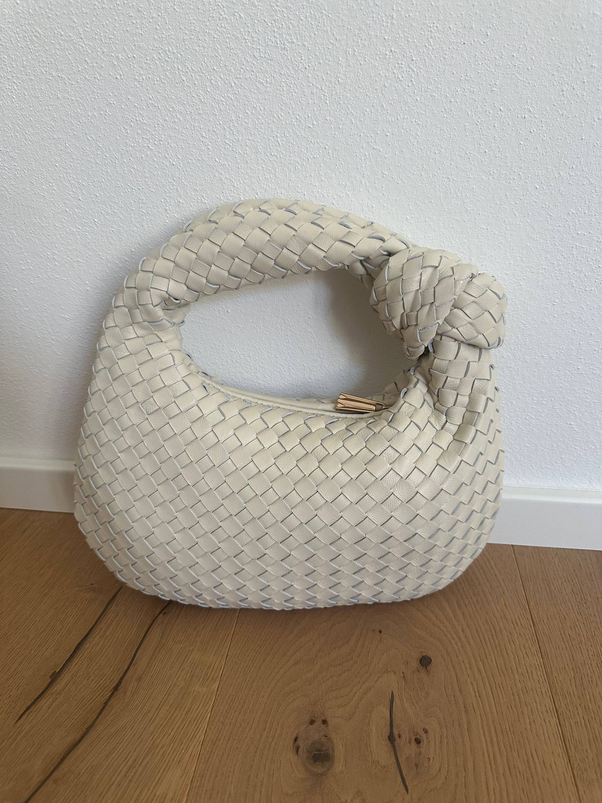 Bolsa JOLIE wild pequena em couro sauvage entrelaçado genuíno: Gold