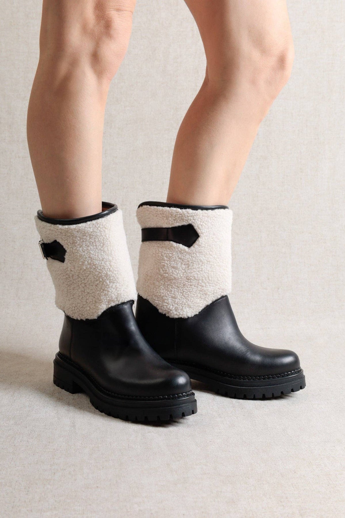 WELL BLACK – Botas de Inverno em Pêlo Sintético e Pele: 37