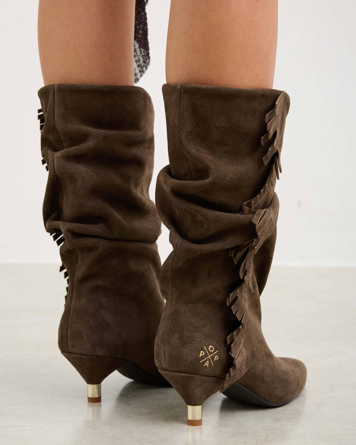 Bota castanha de senhora Takayama com franjas: 40