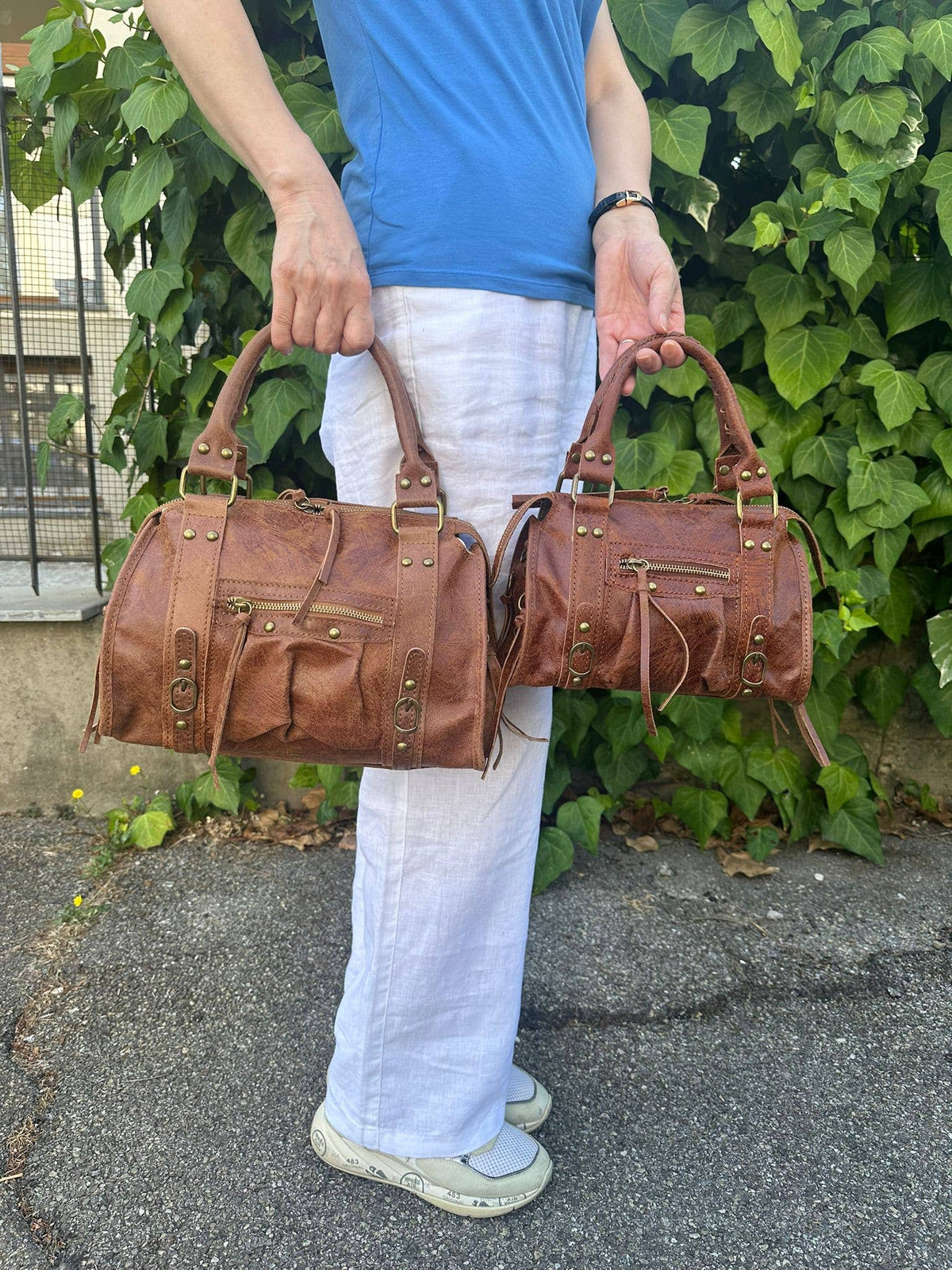 Bolsa média em couro legítimo CITY BAG: Preto