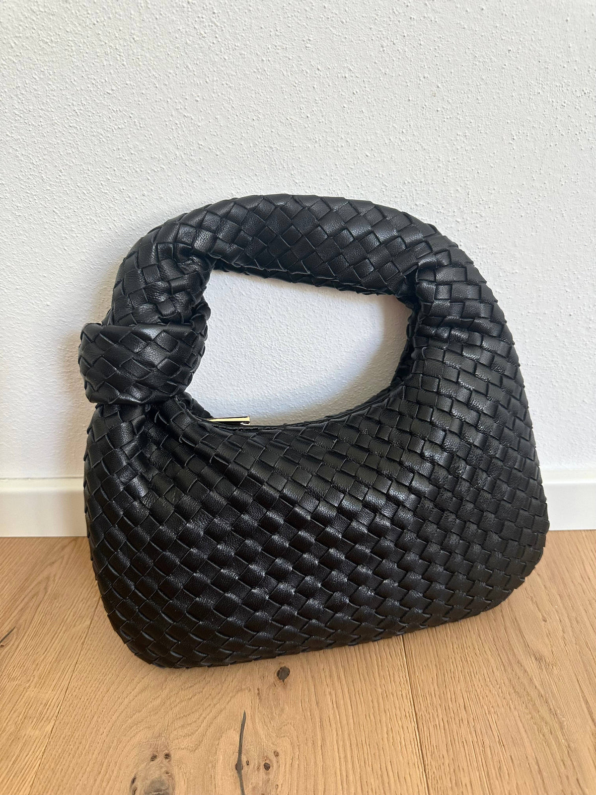 Bolsa JOLIE wild pequena em couro sauvage entrelaçado genuíno: Gold