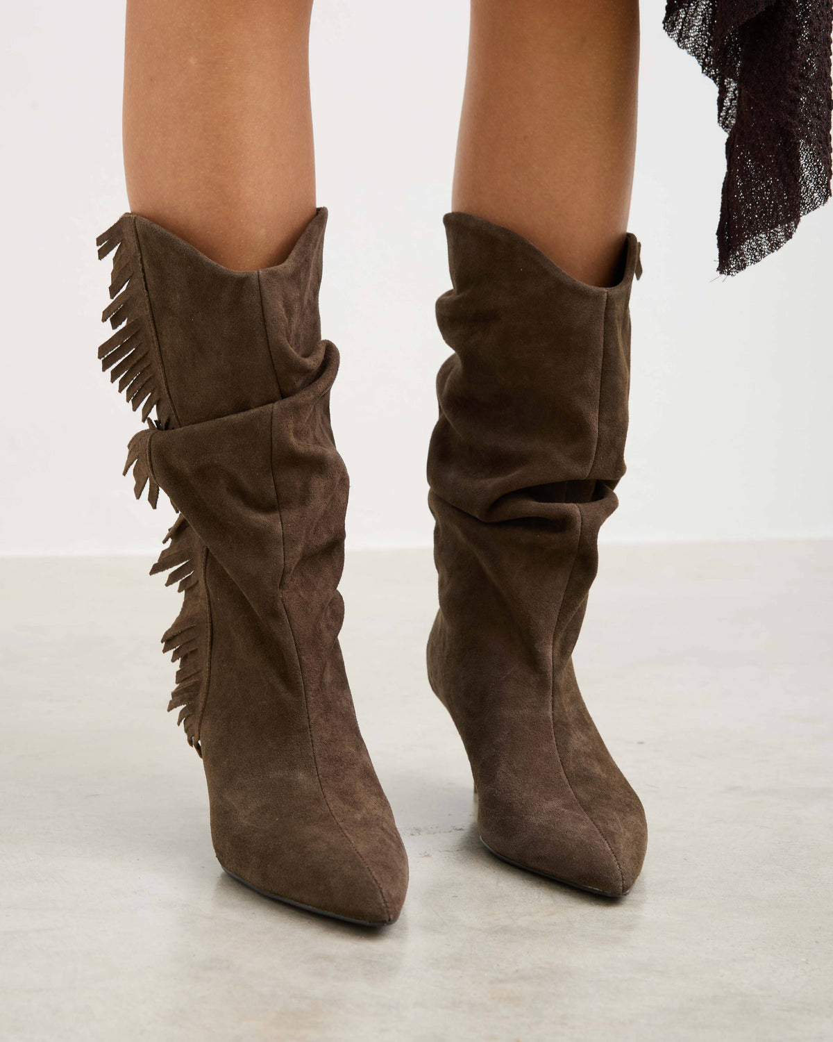 Bota castanha de senhora Takayama com franjas: 40