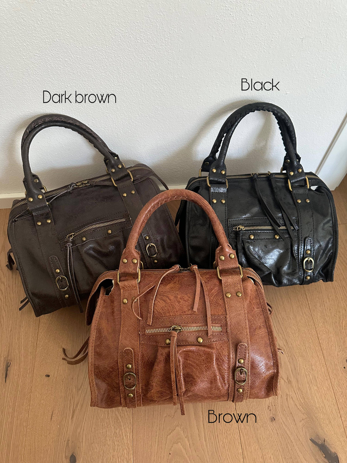 Bolsa média em couro legítimo CITY BAG: Preto