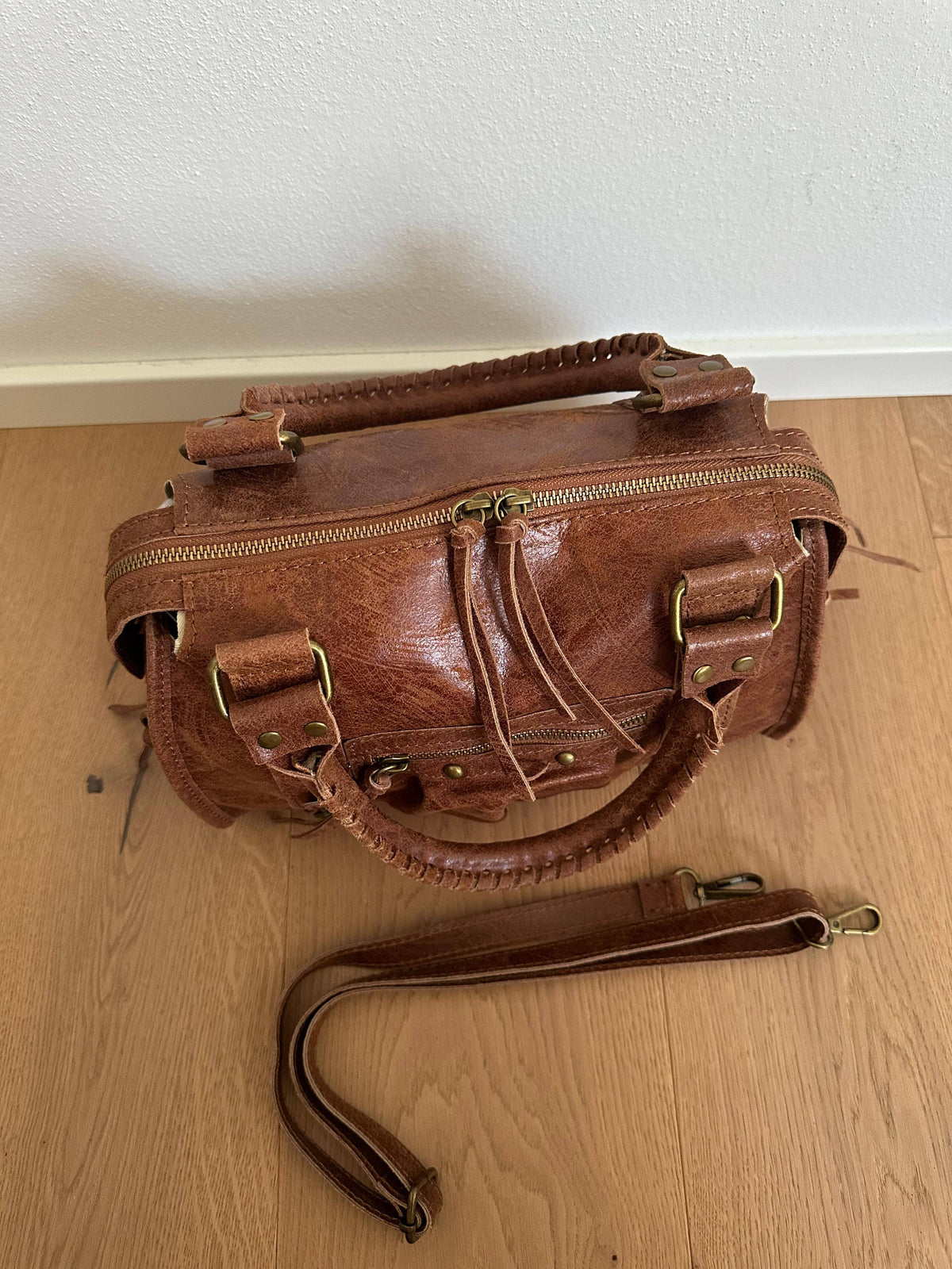 Bolsa média em couro legítimo CITY BAG: Preto