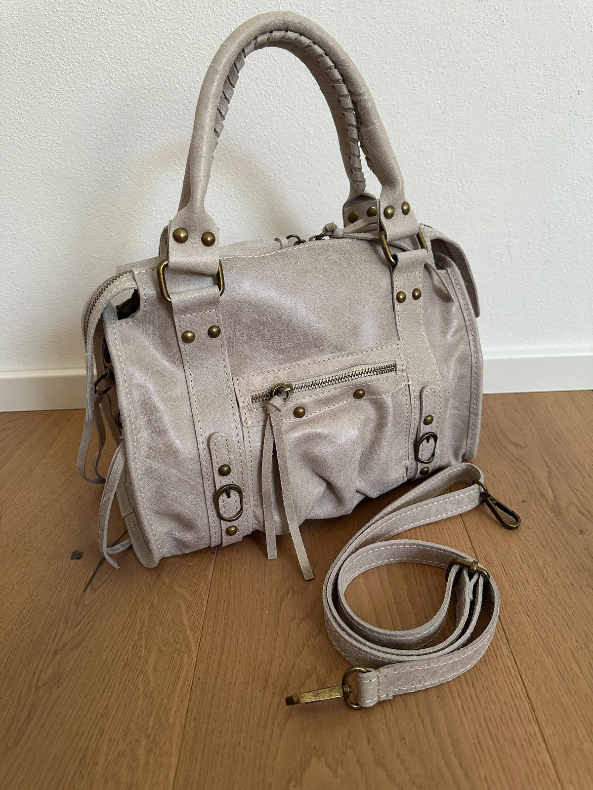 Bolsa média em couro legítimo CITY BAG: Preto