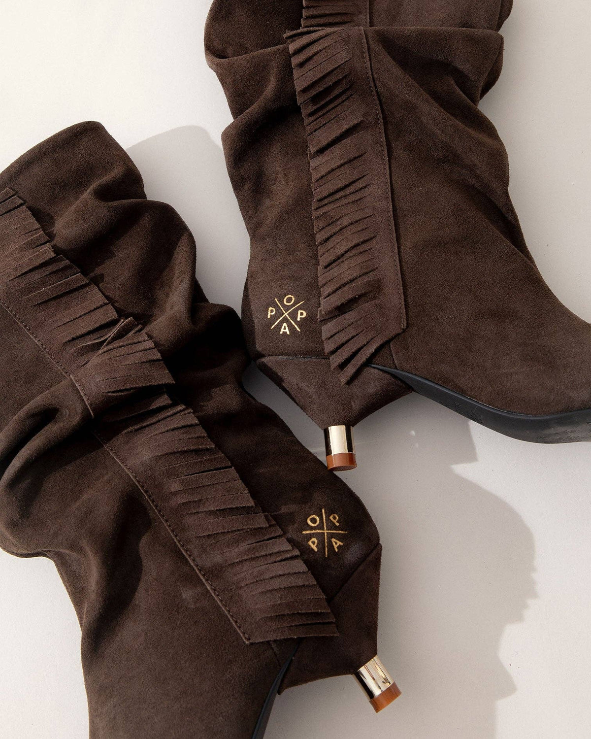 Bota castanha de senhora Takayama com franjas: 36