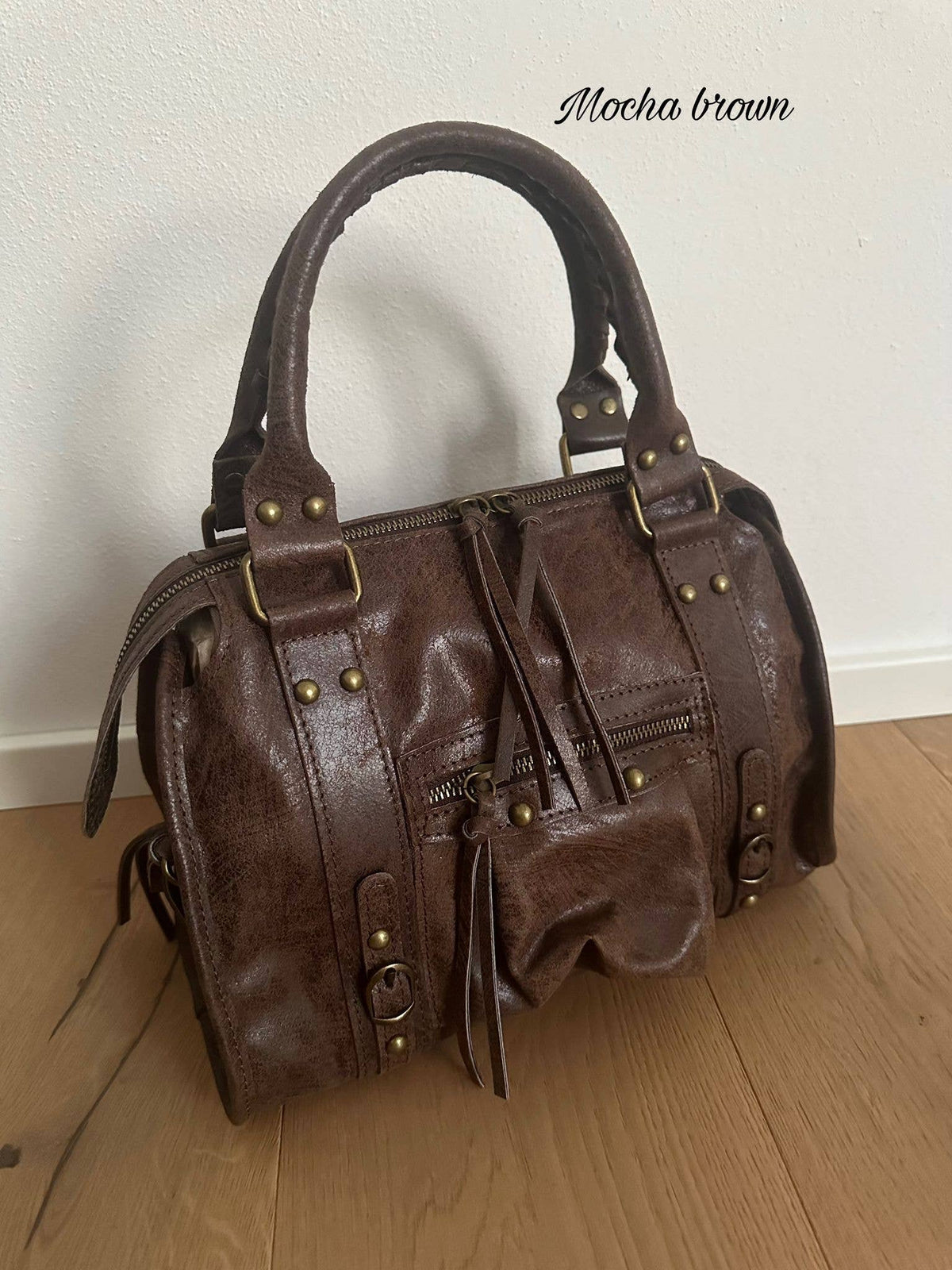 Bolsa média em couro legítimo CITY BAG: Preto