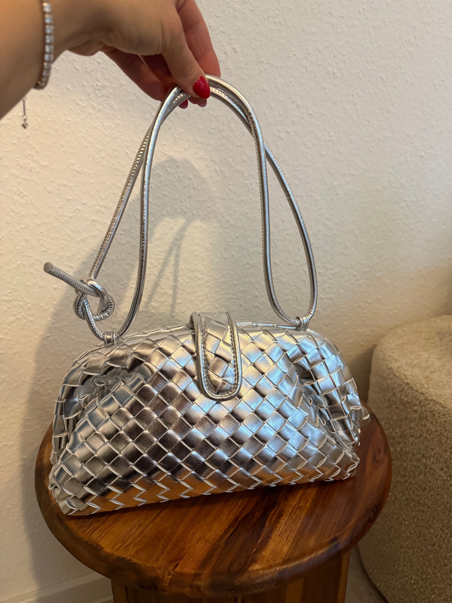 LAUREN CLUTCH - SILBER