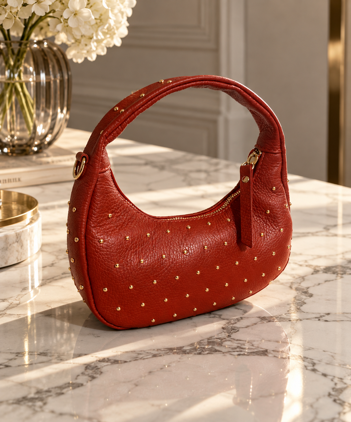LIVIA RED - MINI HOBO BAG