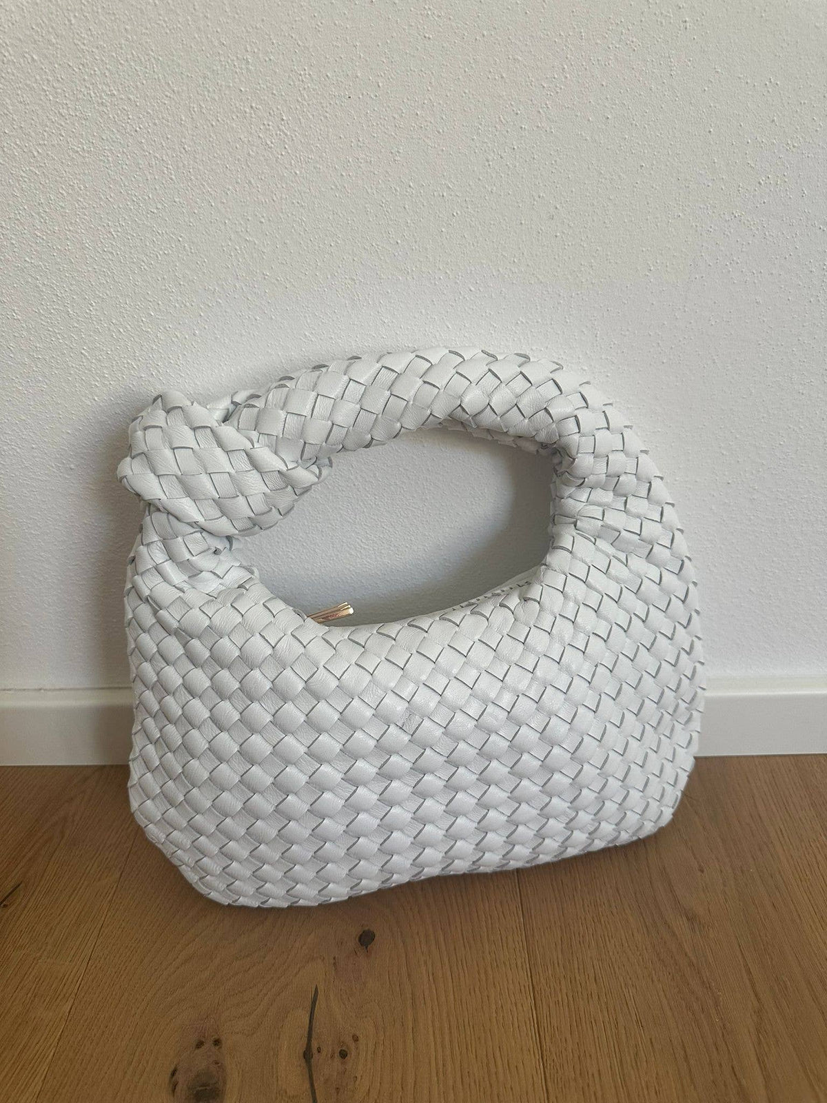 Bolsa JOLIE wild pequena em couro sauvage entrelaçado genuíno: Gold