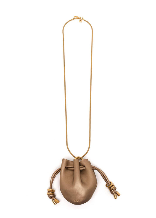 NATANH NECKLACE WITH GOLD MICRO BAG