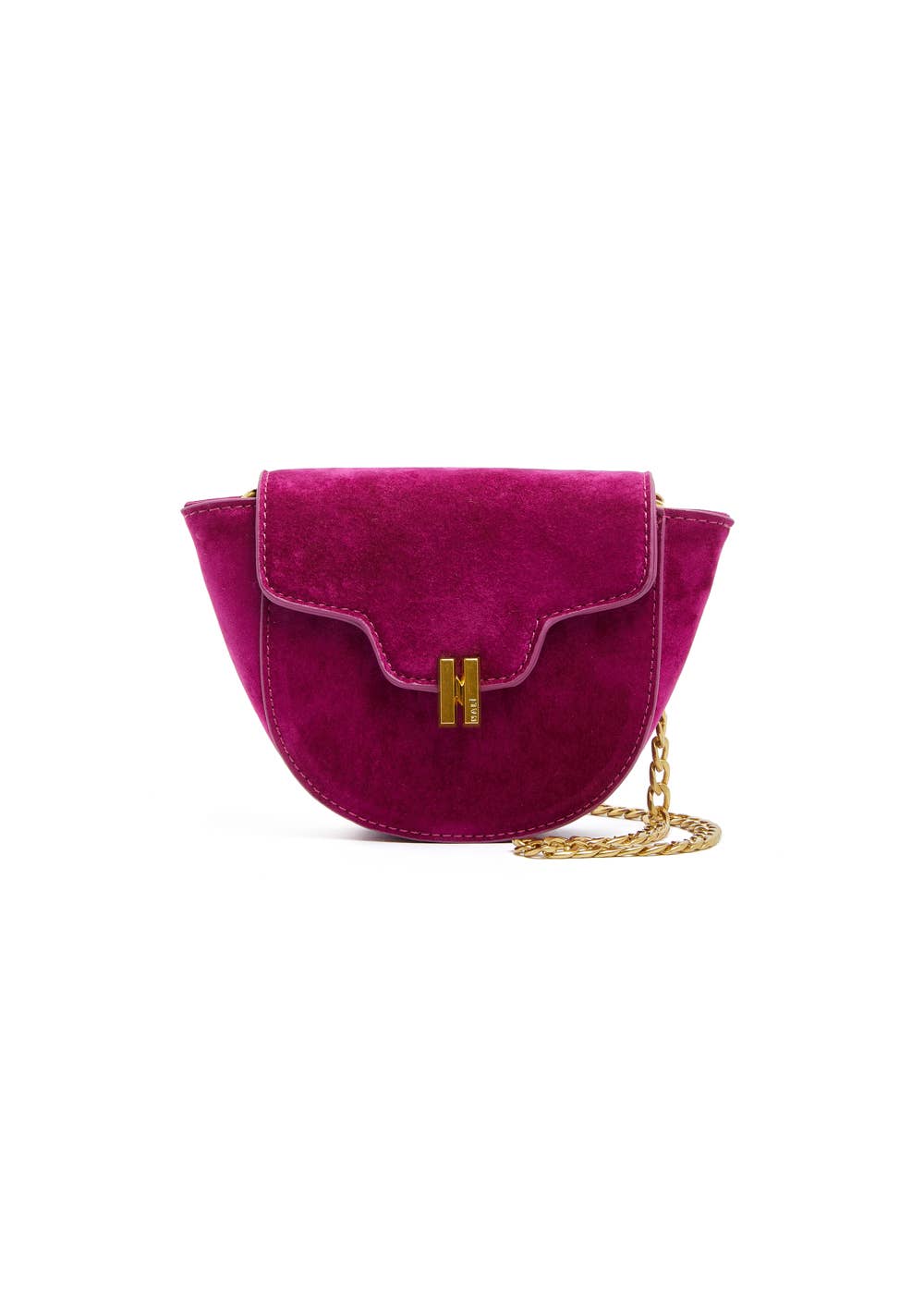 CELESTE FUCHSIA VELVET SMALL SHOULDER BAG