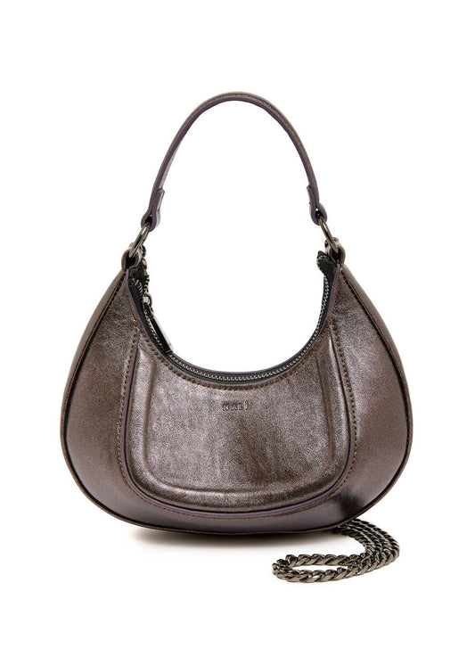 AMELIE GRAY METALLIC HOBO BAG