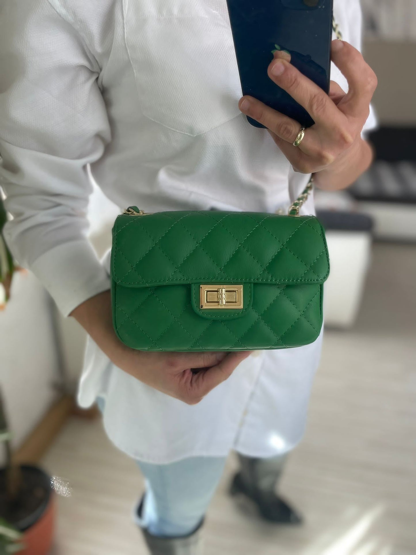 DIANA LEDERTASCHE GRÜN