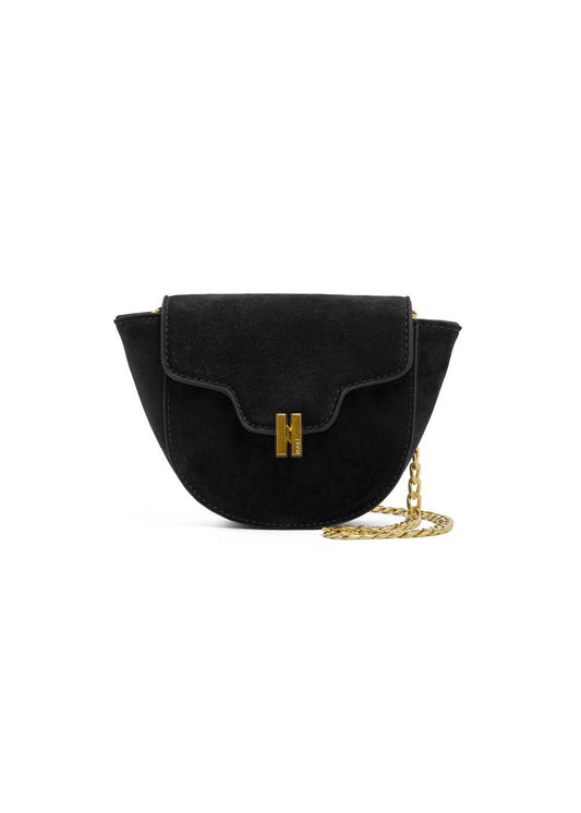 CELESTE BLACK VELVET SMALL SHOULDER BAG