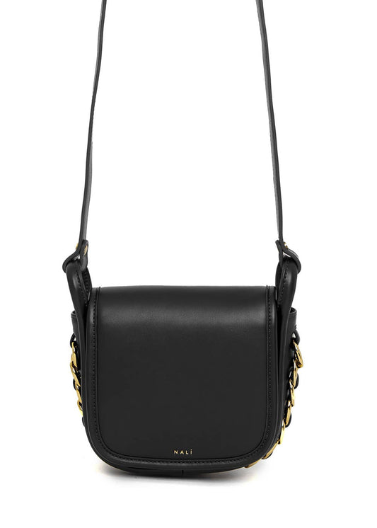 KIM BLACK SHOULDER BAG W/ CHAIN